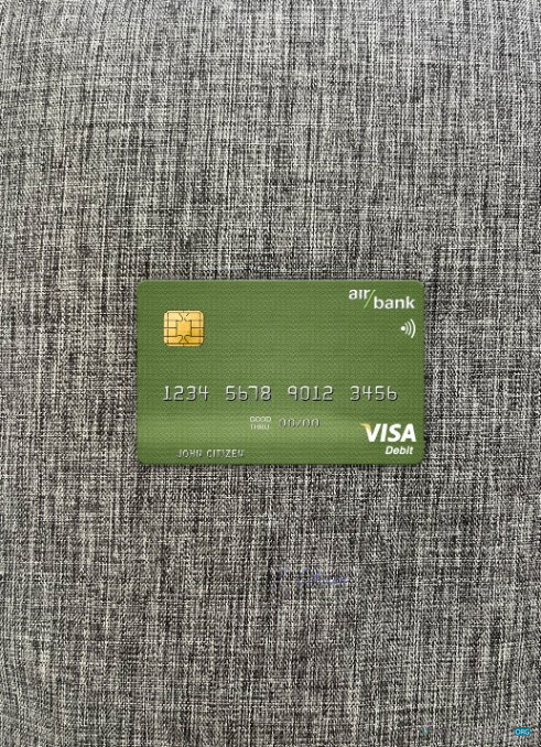 Download Czech Air Bank visa debit card photolook front Photoshop template